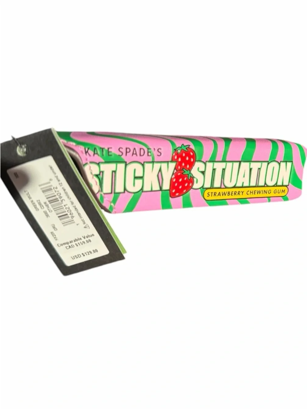 Kate Spade Bubblegum “Sticky Situation” Keychain/Bag Charm in Green & Pink NWT